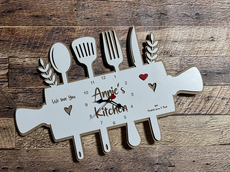 Personalized Clock for Grandmother, Mother, Friend, Teacher Appreciation, Kitchen Decor, Unique Gift