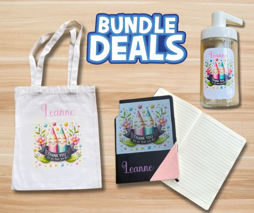 Canvas Bag, Book & Sanitiser Bottle Bundle