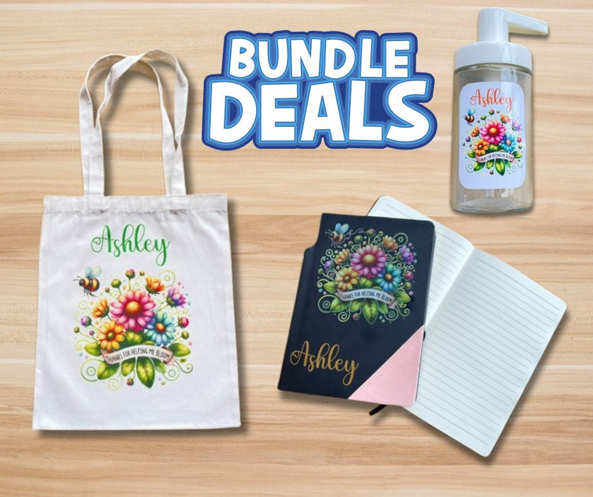 Canvas Bag, Book & Sanitiser Bottle Bundle