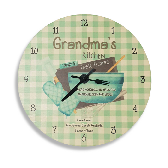 Kitchen Gingham Clock