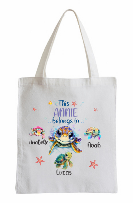 Calico Tote Bag Turtle