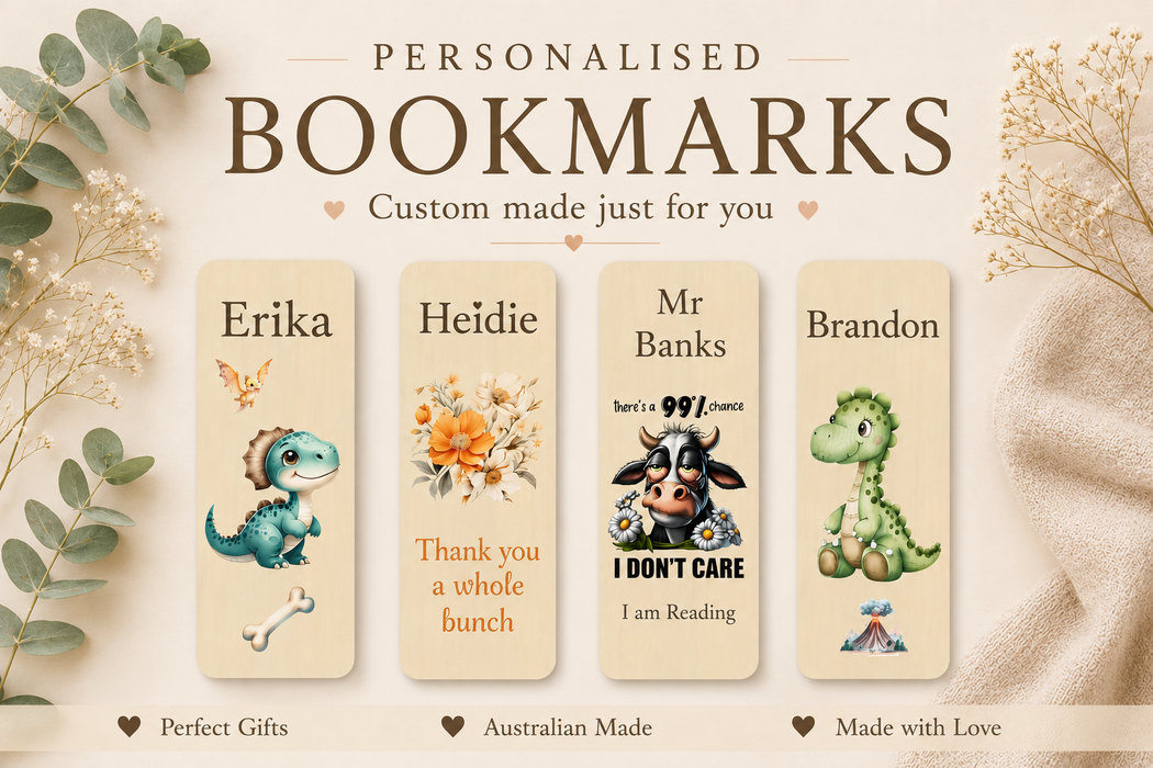 Personalised Wooden Bookmark – Custom Name Gift for Book Lovers, Teachers & Readers