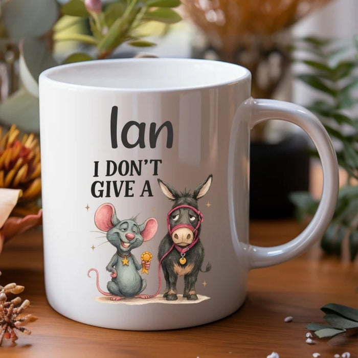 Don't Give a Rats Ass  Personalised Gift Australia Mug For Dad