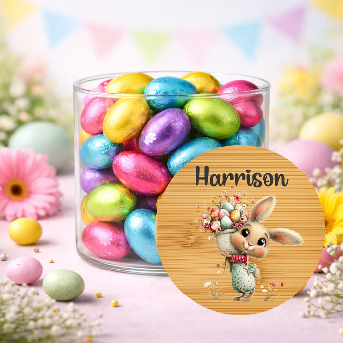Easter Jar Cutesy Floral Bunny