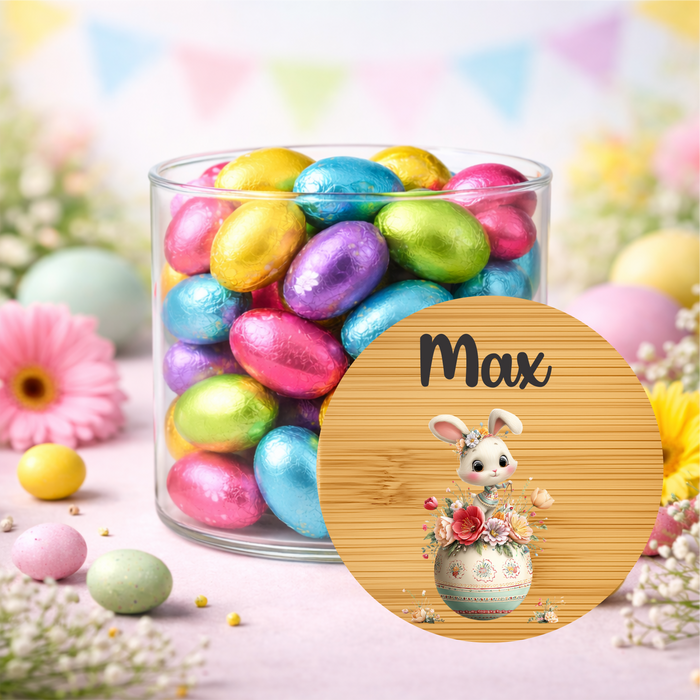 Easter Jar Cutesy Floral Bunny