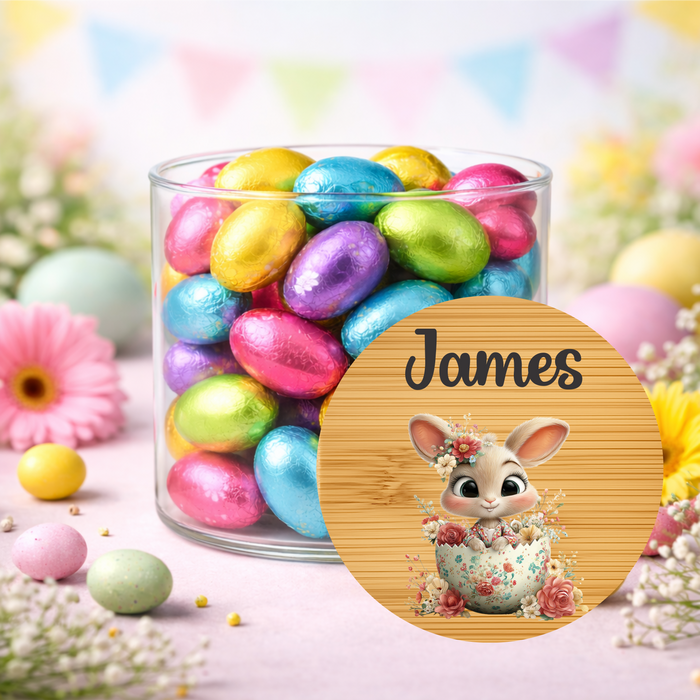Easter Jar Cutesy Floral Bunny