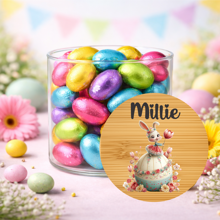 Easter Jar Cutesy Floral Bunny