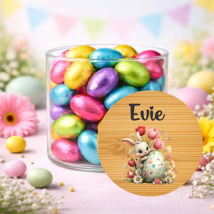 Easter Jar Cutesy Floral Bunny