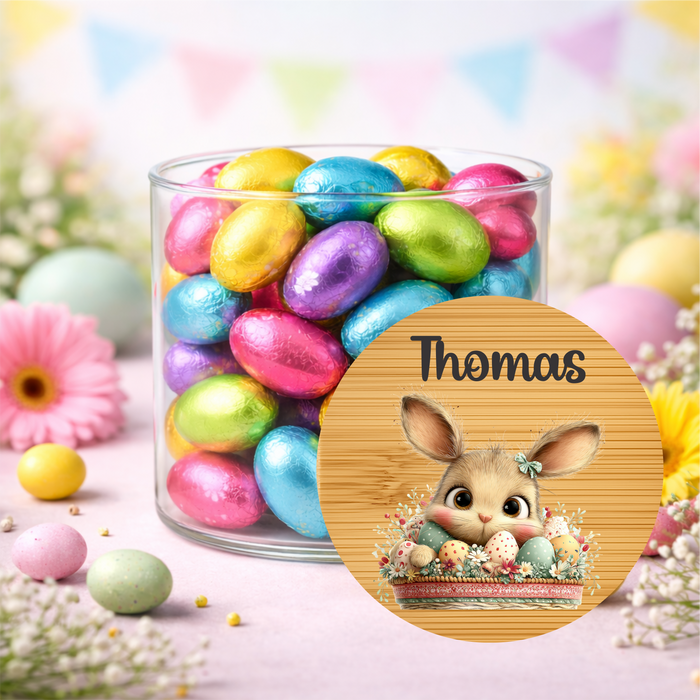 Easter Jar Cutesy Floral Bunny