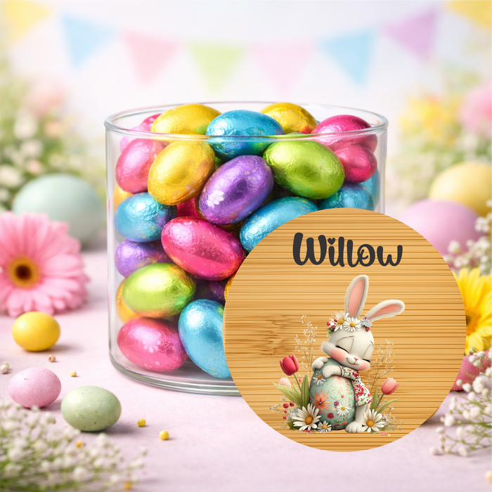 Easter Jar Cutesy Floral Bunny