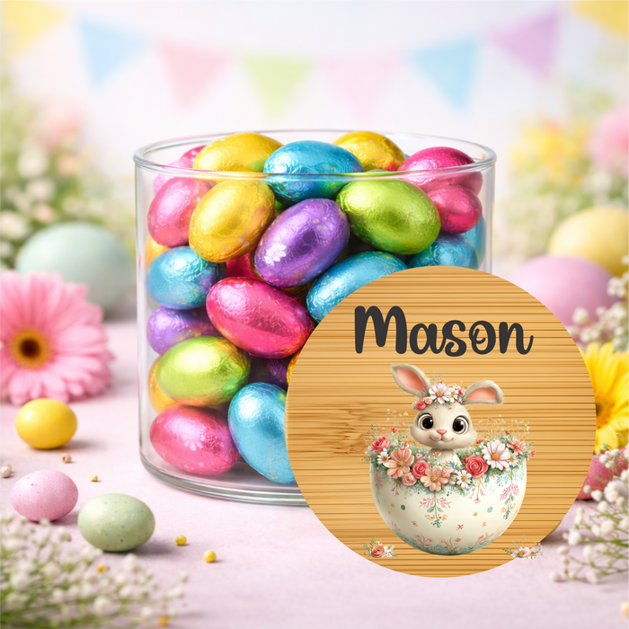 Easter Jar Cutesy Floral Bunny