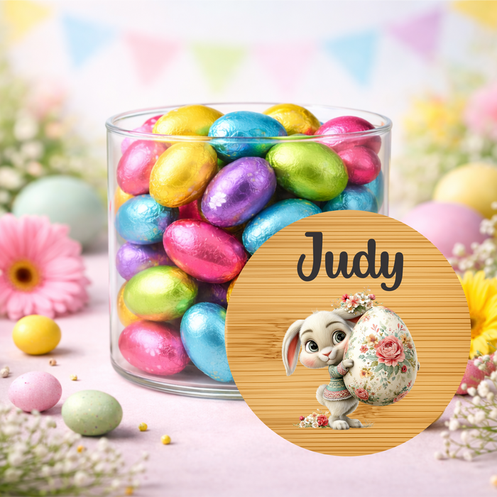 Easter Jar Cutesy Floral Bunny