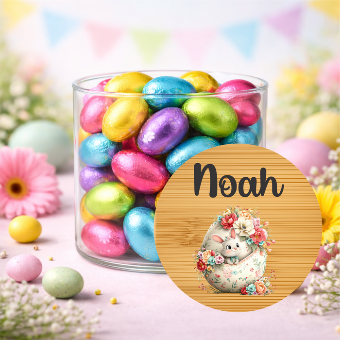 Easter Jar Cutesy Floral Bunny