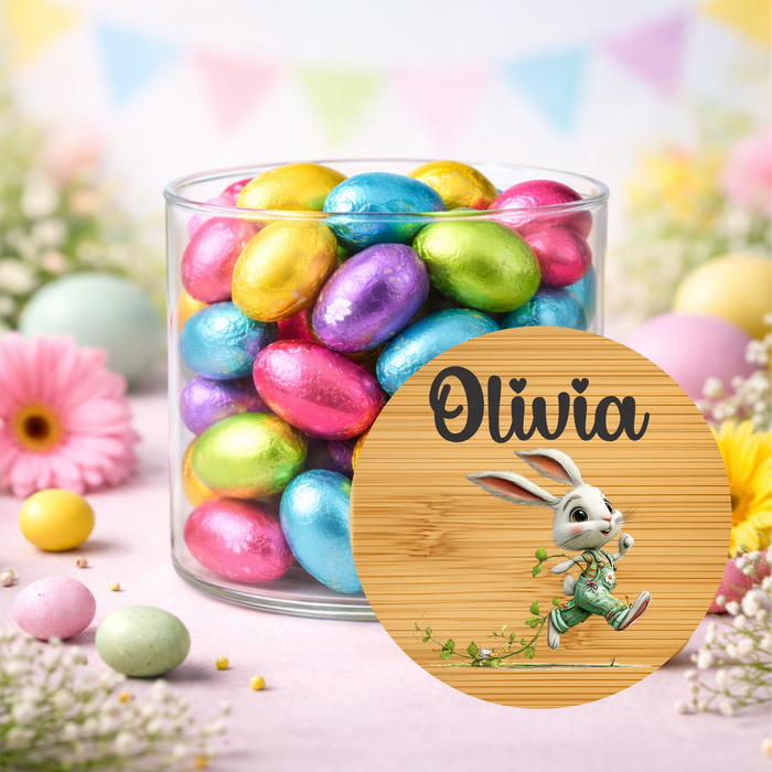Easter Jar Cutesy Floral Bunny