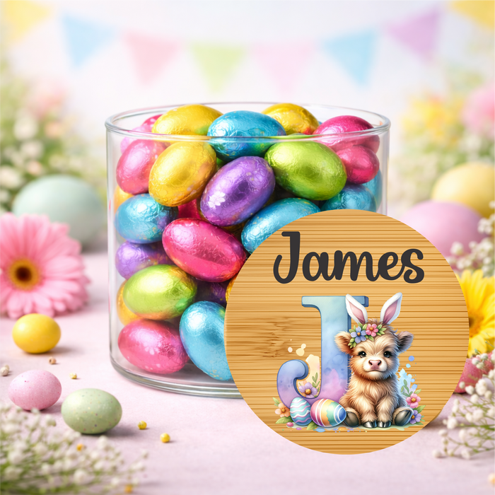 Easter Jars Alphabet Highland Cow