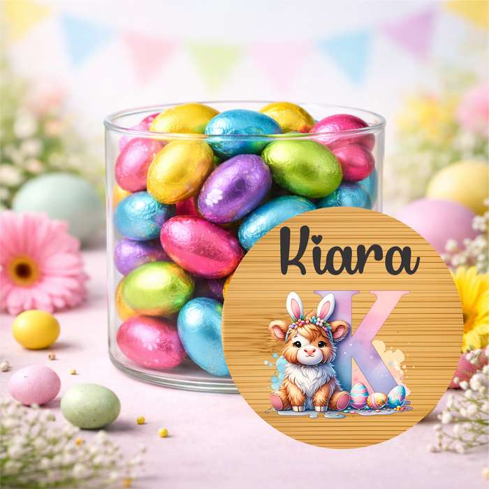 Easter Jars Alphabet Highland Cow