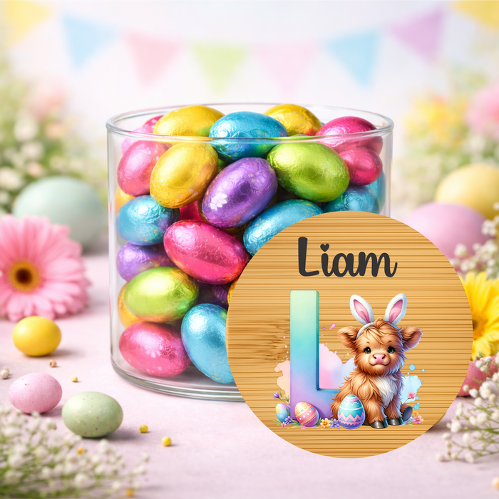 Easter Jars Alphabet Highland Cow