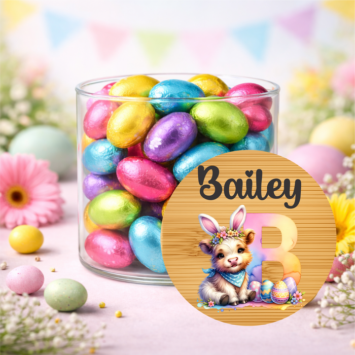 Easter Jars Alphabet Highland Cow