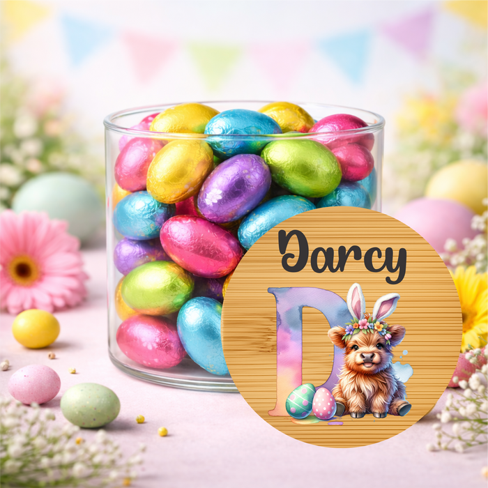 Easter Jars Alphabet Highland Cow