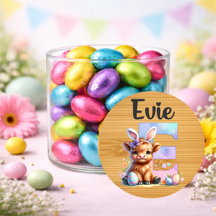 Easter Jars Alphabet Highland Cow
