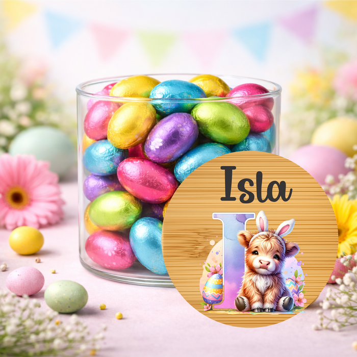 Easter Jars Alphabet Highland Cow