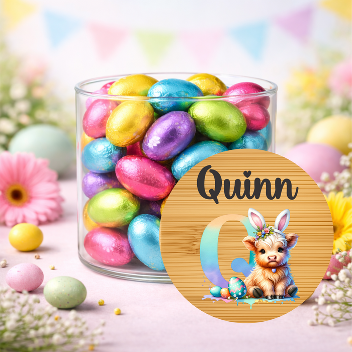 Easter Jars Alphabet Highland Cow