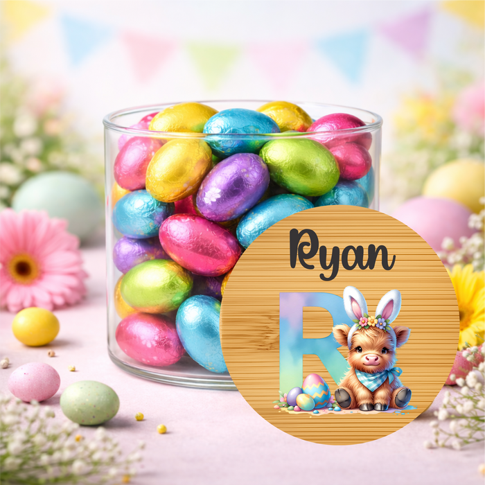 Easter Jars Alphabet Highland Cow