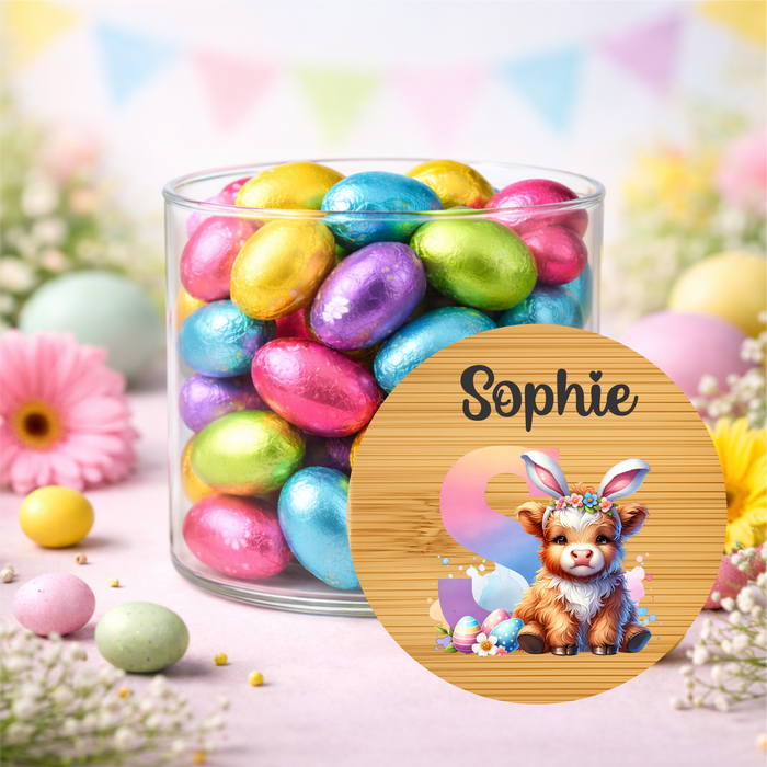 Easter Jars Alphabet Highland Cow