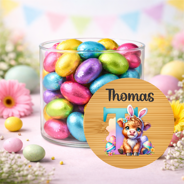 Easter Jars Alphabet Highland Cow