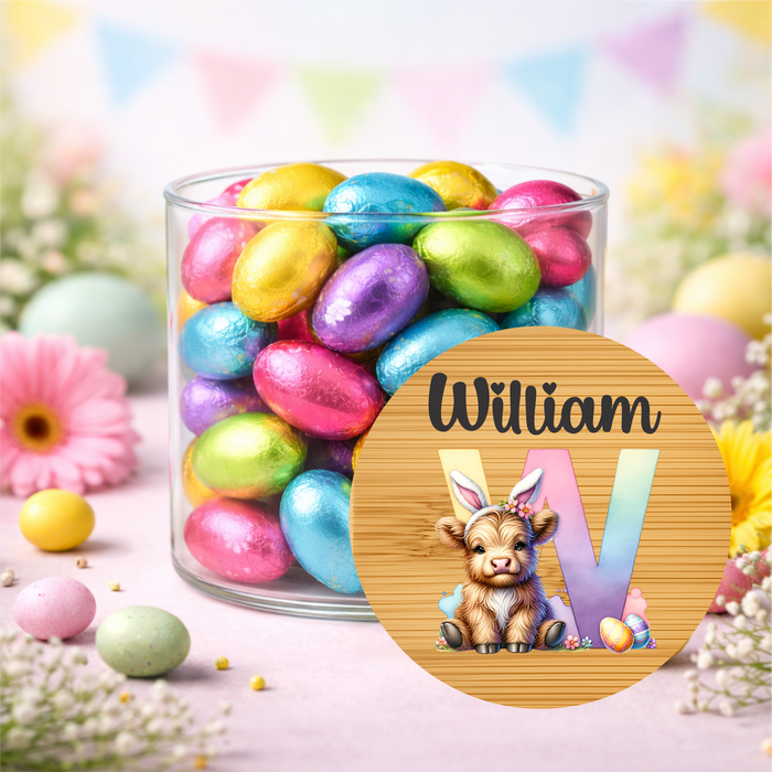Easter Jars Alphabet Highland Cow