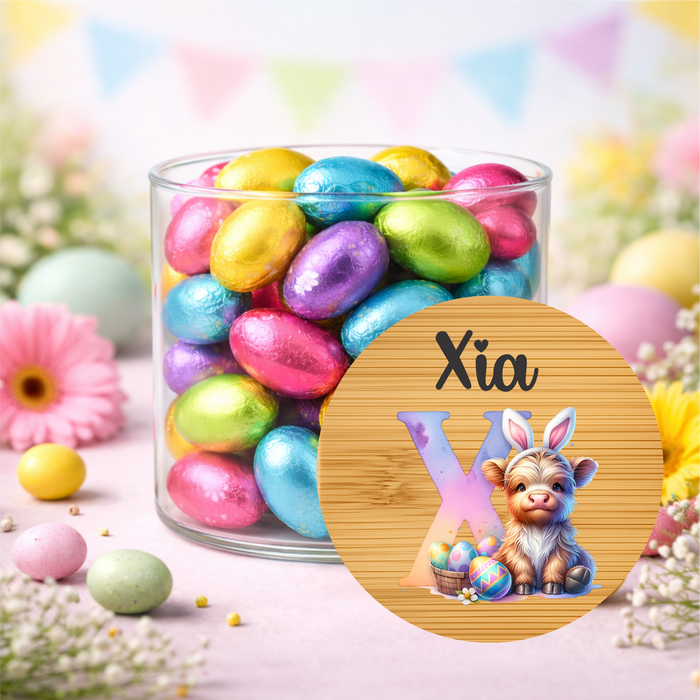 Easter Jars Alphabet Highland Cow