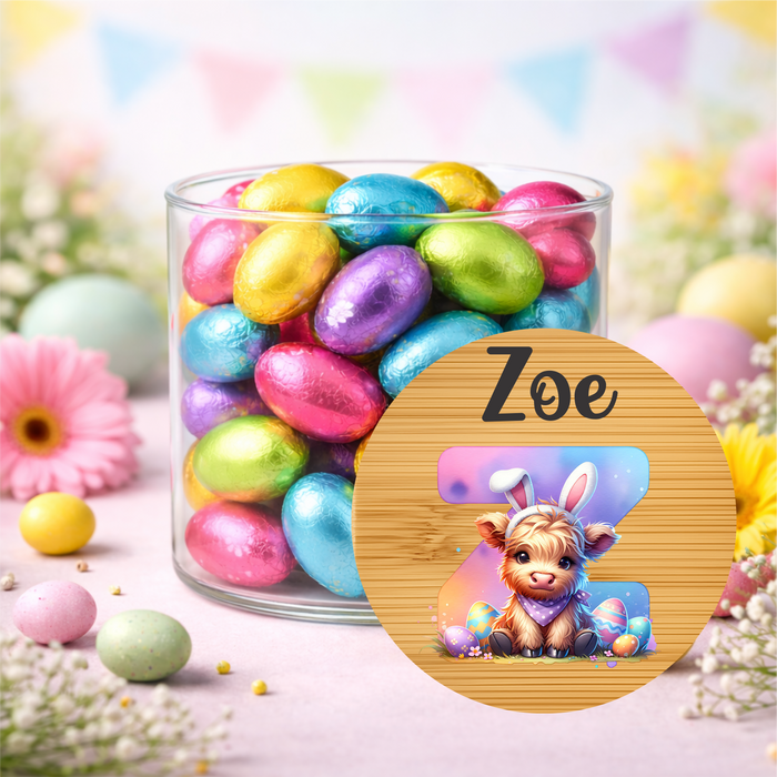 Easter Jars Alphabet Highland Cow