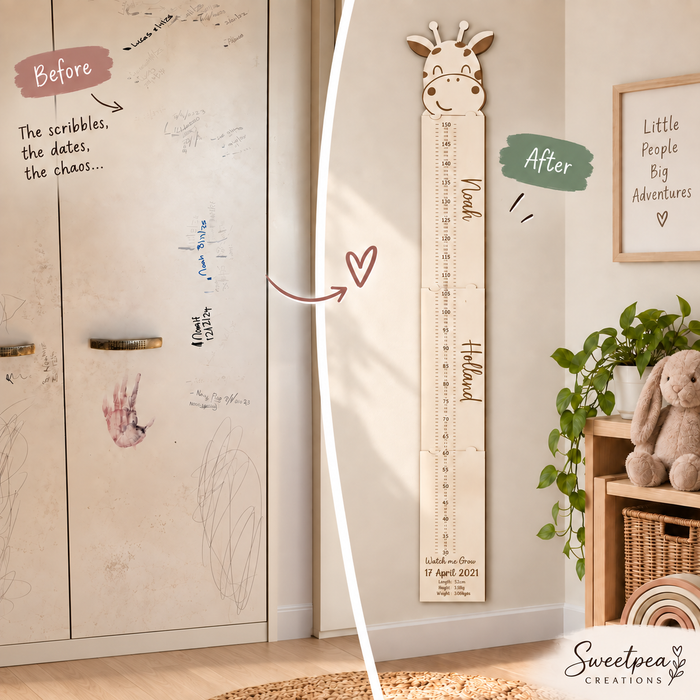 Personalised Wooden Growth Chart | Children’s Height Chart Keepsake