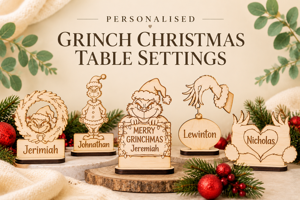 Personalised Grinch Christmas Table Settings – Set of 6