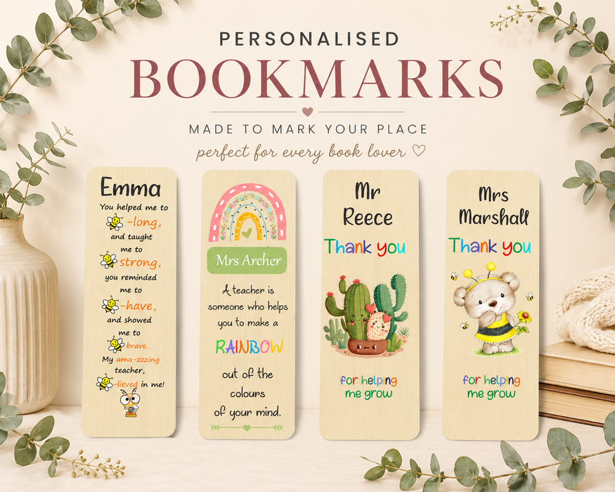 Personalised Bookmarks | Custom Bookmarks | Australian Made