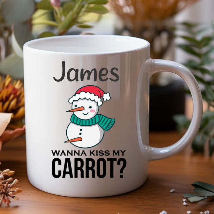Wanna Kiss My Carrot  Personalised Gift Australia Funny Naughty Husband Mug