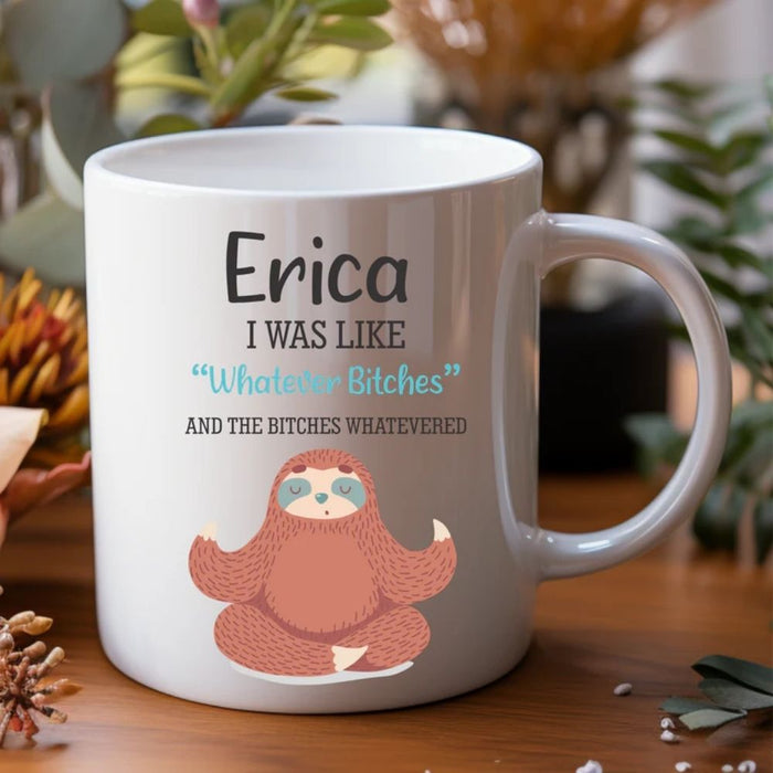 Zen Sloth  Personalised Gift Australia Funny Workmate Family Friend Mug