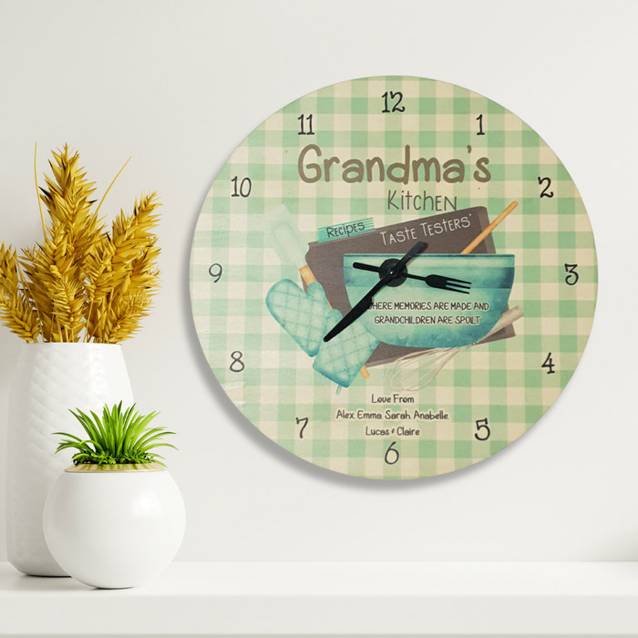 Kitchen Gingham Clock