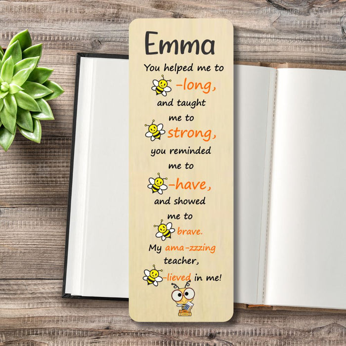 Personalised bookmark with custom name designed and printed in Australia.