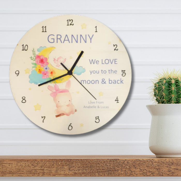 Personalised Wall Clock – Custom Name Clock for Kids, Families & Special Gifts