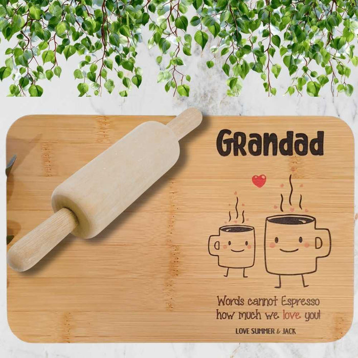 Personalised Bamboo Chopping Board | Custom Kitchen Gift for Mum, Dad, Grandparents & Families
