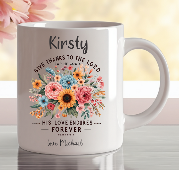 Personalised Floral Faith Mugs | Christian Gifts Made in Australia