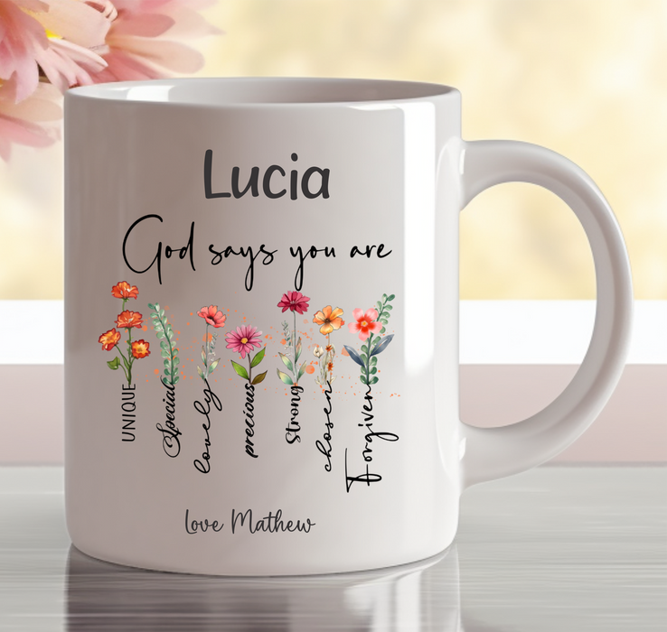 Personalised Floral Faith Mugs | Christian Gifts Made in Australia