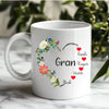 Personalised mug for Mum and Nan featuring custom name and floral design made in Australia