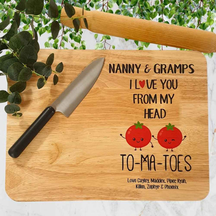 Personalised Bamboo Chopping Board | Custom Kitchen Gift for Mum, Dad, Grandparents & Families