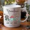 Personalised mug for Mum and Nan featuring custom name and home design made in Australia