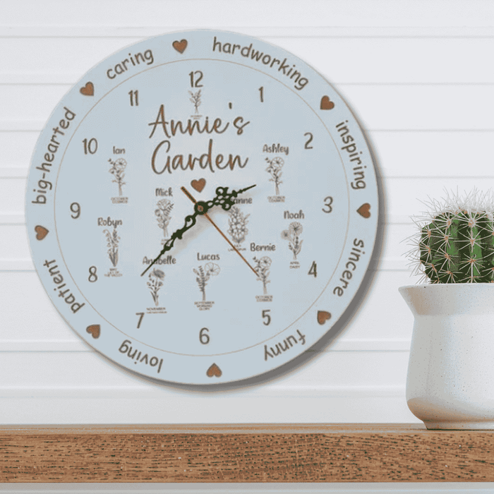 Personalised Wall Clock – Custom Name Clock for Kids, Families & Special Gifts
