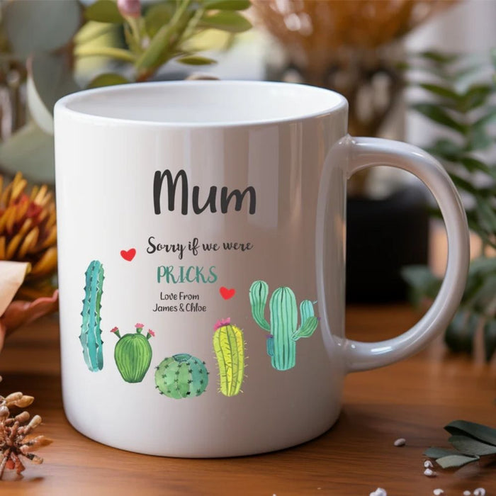 Personalised mug for Mum and Nan featuring custom name and cactus design made in Australia