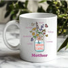 Personalised mug for Mum and Nan featuring custom name and flower garden design made in Australia