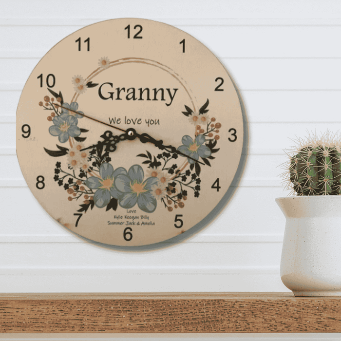 Personalised Wall Clock – Custom Name Clock for Kids, Families & Special Gifts